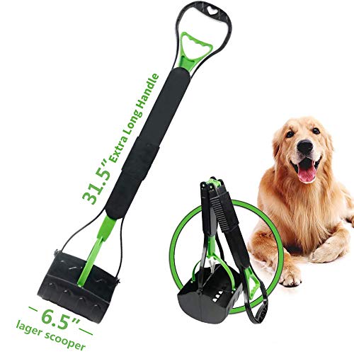 HEAPETBON 31.5" Foldable Pet Pooper Scooper for Large Dogs and Cats Jaw Poop