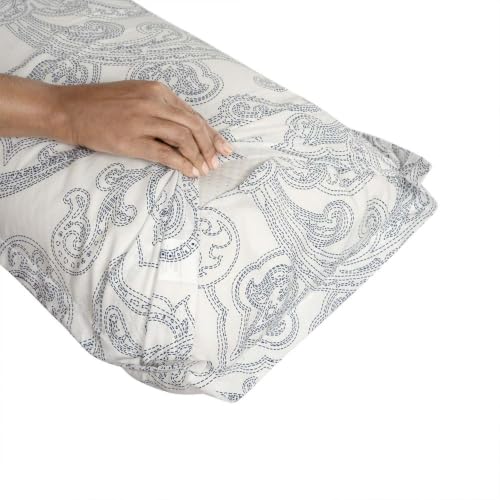 Image of Wakefit 100% Cotton Pillow Cover Set of 4 | 200 TC Soft & Breathable Pillow Cases | Standard Size 18 x 27 Inch | Skin Friendly, Durable & Gentle Machine Washable | Paisley