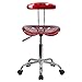 Flash Furniture Elliott Vibrant Wine Red and Chrome Swivel Task Office Chair with Tractor Seat