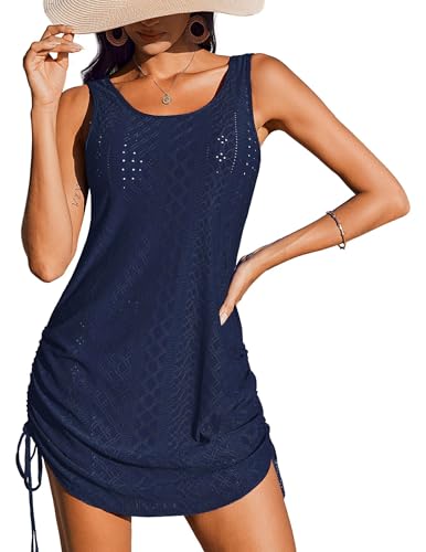 Image of Yuaelria Sundresses Ladies Tropical Vacation Maxi Dress Casual Loose for Women Summer Beach Printed Tank Dress