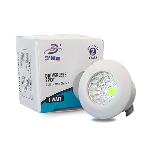 Image of D'Mak 1 Watt Round LED Button COB Green Focus Light for POP /Recessed Lighting (Green, Pack of 1)