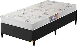 Cama Box Solteiro Colchão De Espuma D20 Supreme Branco 78x188x50cm Gazin