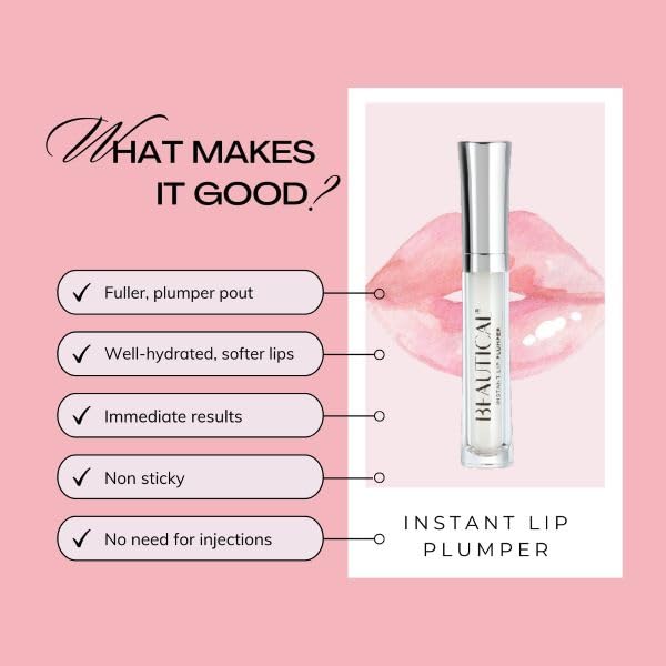 Instant Lip Plumper, Hydrating Lip Serum with Hyaluronic Acid, Guarana & Horse Chestnut Extract, Non-Sticky Moisturizing Lip Plumping Gloss, Anti-Aging Lip Care, 5ml - Image 5