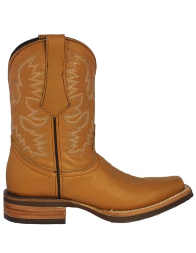 Texas Legacy Mens Buttercup Western Leather Cowboy Boots Rodeo Wear Square Toe2
