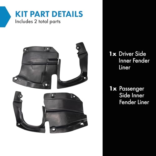Image of TRQ Front Driver and Passenger Side Inner Fender Liner Set Compatible with 2009-2013 Mazda 6