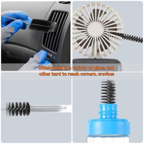 Awgssifum Drain Cleaner Spiral, Drain Snake, 200CM Double Head Pipe Cleaning Brush, Stainless Steel Duct Cleaner, Drain Brush, Drain Cleaner Sticks for Pipes Narrow Drain 6 Pack