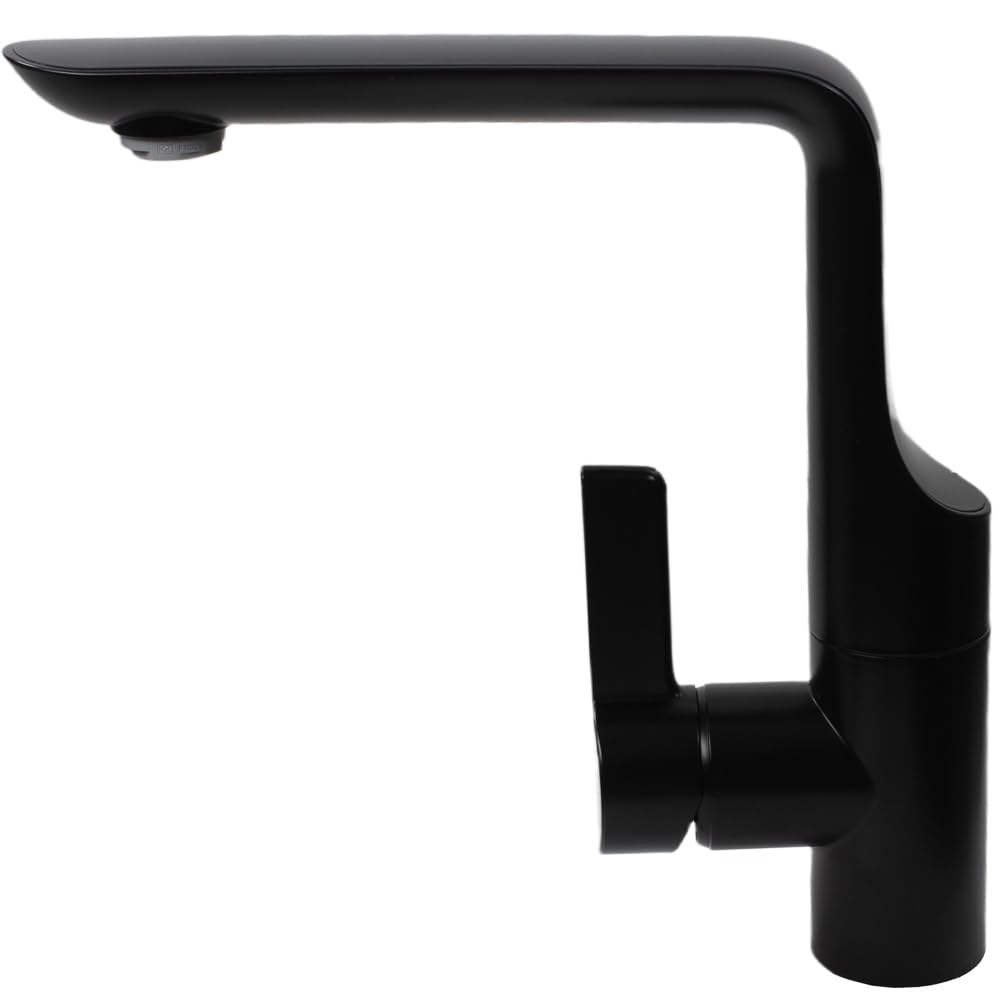 Robinet mitigeur monocommande Modena pour camping-car, caravane, camping, bateau + interrupteur noir mat
