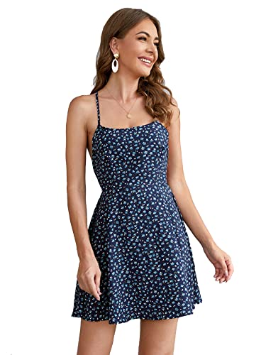 Image of Aahwan Women's Dark Blue Midi Fit and Flare Dress