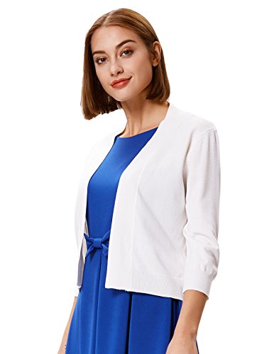 Grace Karin Office Cropped Knitting Jacket For Dress (Xxl,Black&Ivory,2 Pack) #TOP4