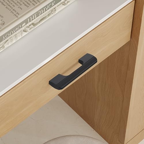 Image of LAPO 3 Piece Window Handle, Cabinet Drawer Handles, 4 Inch Handles for Kitchen, Pulls for Almirah, Pooja Mandir, Cupboard, Wardrobe (110mm, Black Finish, 3 Years Warranty) M-FB