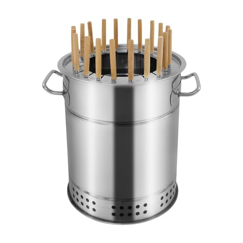 Barbecue verticale portatile a carbonella, senza fumo, per cucinare in interni ed esterni, perfetto per campeggio, tailgating e cucine in cortile, compatto, 30 x 34 cm