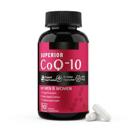 Coenzima Q10 200mg Vegano | 90 Capsule | Confezione da 45 giorni | Integratore CoQ10 Senza Magnesio Stearato e OGM