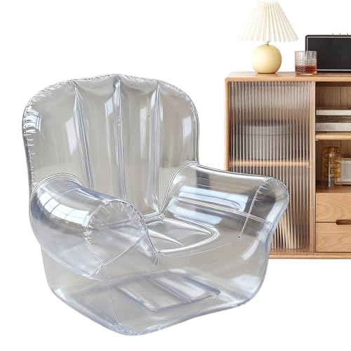 エアチェア インフレータブル | 膨張式キャンプチェアとソファ - 屋外や室内でリラックスできる透明なソファーベッド バルコニー プールサイド ベッドルーム用