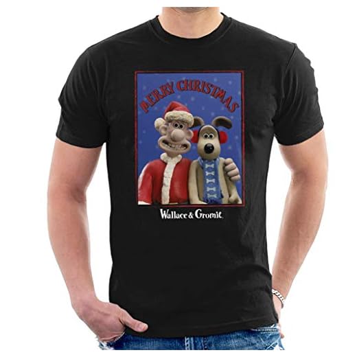 WALLACE AND GROMIT God jul kram t-shirt för män