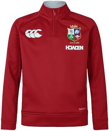 Canterbury Unisex Kinder British and Irish Lions Fleece, 1/4-Reißverschluss, Red Dahlia, 6 Jahre