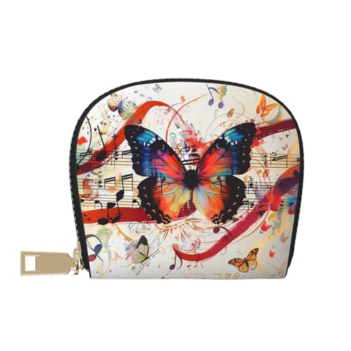 Musica Butterfly Printed Credit Card Wallet for Women Men Cute Zipper Card Cases Holder Mini Coin Purse with 12 Card Slots2