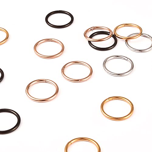 Doearko 10 Pcs Ear Gauges Ear Rings Hypoallergenic 316L Stainless Steel 2G 0G Plugs For Ears Body Piercing Jewelry (1.2 * 10Mm 10 Pcs, Black Basic) #TOP5