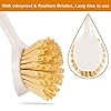 FunCee 2 Pack Kitchen Dish Brushes with Bamboo Handle, Dish Scrubber Built-in Scraper, Scrub Brush for Pans, Pots, Counter & Kitchen Sink Cleaning, Dishwashing and Cleaning Brush Tools, White #5