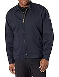 Bulwark Flame Resistant 9 oz Twill Cotton Excel FR Regular Zip-In and Zip-Out Jacket, Navy, Large