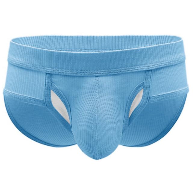 Mens U Convex Ribbed Briefs Breathable Cotton Casual Wear Pouch Underwear Mid Waisted Bulge Enhancing Underpant2