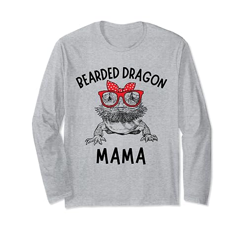 Drago Barbuto Mamma Pogona Beardie Mamma Festa della Mamma Maglia a Manica