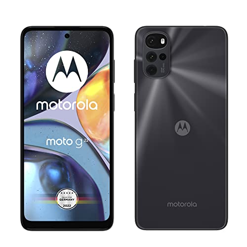Motorola Moto g22 Smartphone (6,5'-HD+-Display, 50-MP-Kamera, 4 GB/64 GB, 5000 mAh, Android 12), Cosmic Black