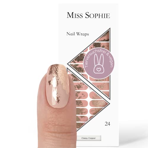 Miss Sophie Nail Wrap - "Classy Copper", Graphique, Métallique, Nail Wraps -24 nail wraps auto-adhésifs ultra-fins longue durée Cover