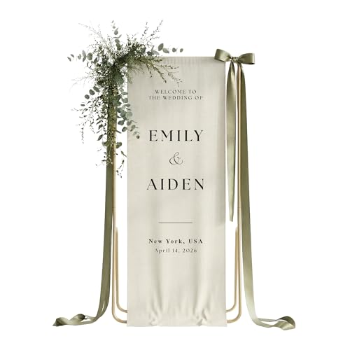 Personalized Fabric Wedding Welcome Sign with...