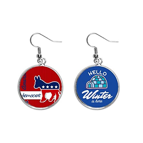 Pendientes de burro demócrata estadounidense joyería colgante de invierno