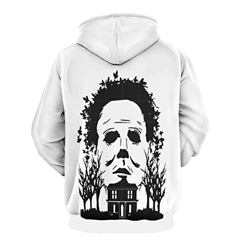 ZHANGXM Pullover Halloween Michael Myers Autumn Soft and Comfortable Loose Hip-Hop for Men Long-Sleeved Sweater 5XL2