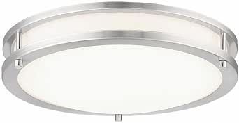 Minka Lavery 716-84-L Round Low Profile LED Flush Mount Ceiling Light, 1-Light 25 Watt, 4" H x 16" W, Brushed Nickel