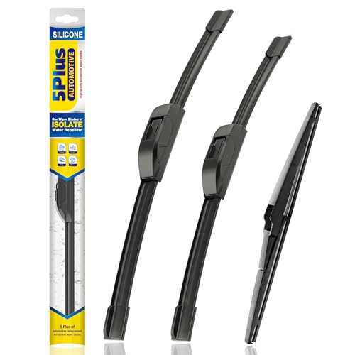 5 PLUS® Silicone Windshield Wipers Replacement for 2001-2007 Toyota Highlander, 2001-2005 Toyota Rav4 Wiper Blades(Set of 3),Automotive Replacement Windshield Windshield Wiper Blades For My Car-22"/19"/12"