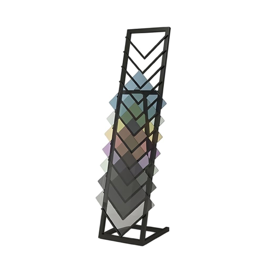 YNBSHGAA Heavy Duty Metal Ceramic Tile Display Rack, Floor-Standing Large Wooden Floor Sample Holder, Building Material Display Stand for Exhibition Halls Vendor Booth Retail Stor,Black-40x50x150cm