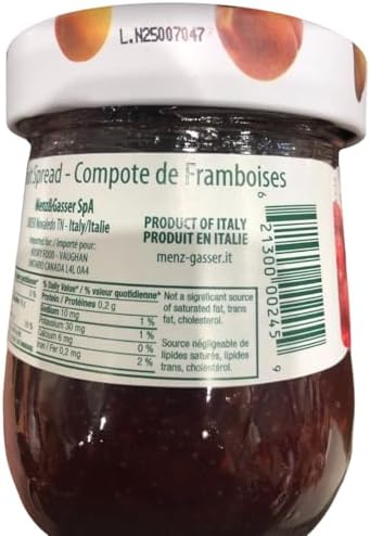 VALUBNDL: Menz & Gasser Raspberry Fruit Spread (2-Pack) β 450ml Total (Two 225ml Jars) β Authentic Italian Jam β High Fruit Content β VALUBNDL Signature Bundle