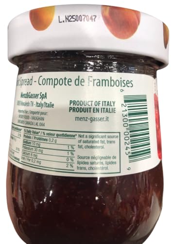 VALUBNDL: Menz & Gasser Raspberry Fruit Spread (2-Pack) – 450ml Total (Two 225ml Jars) – Authentic Italian Jam – High Fruit Content – VALUBNDL Signature Bundle