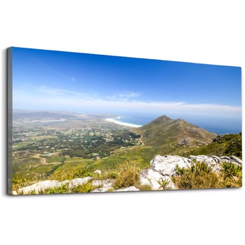 Wibinuki Canvas Wall Art Panoramic view of Noordhoek a suburb of Cape Town South Africa for Living Room Bedroom Bathroom Home Decor Ready to Hang