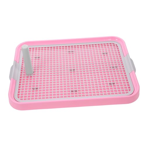 VICASKY Indoor Pet Toilet for Dogs Slide Plastic Design Portable and Washable Dog Potty with Heightened Fence for Leak Prevention Pink for