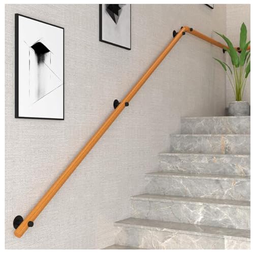 Rampe d'escalier murale en bois kit complet 80 cm barre d'appui