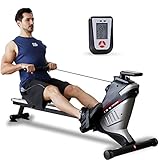 ISE Rudergerät für zu Hause Rudergerät mit 8 Stufen Magnetbremssystem, Kugelgelagerter Rudersitz, SY-1750
