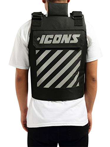 HUDSON Outerwear Men's Icon Reflective Fashion Vest with Adjustable Velcro Straps and Patches, Black - Thumbnail 2
