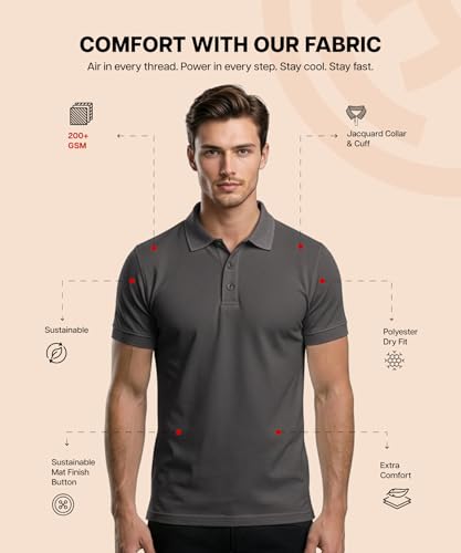 Image of Scott International T Shirt for Men | Polo T-Shirt for Man | Plain Casual Stylish | Half Sleeve | Mens Polyester Dry Fit Collar Polo Tshirts for Men, Quick Drying & Breathable Fabric, Gym Wear Tees