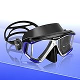 Yimserk Diving Mask for Adults, Anti-Fog Tempered Glass Snorkel Mask with Nose Cover, 180° Panoramic Swim Goggles, Soft Silicone Seal, Adjustable Strap – Scuba Mask for Snorkeling, Swimming