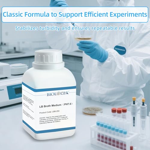 Image of LB Broth Medium Powder, 250g /Bottle, Laboratory Grade with Tryptone, Yeast Extract & Sodium Chloride, LB Broth Media for Laboratory Bacterial Culture, 1 Bottles /Case