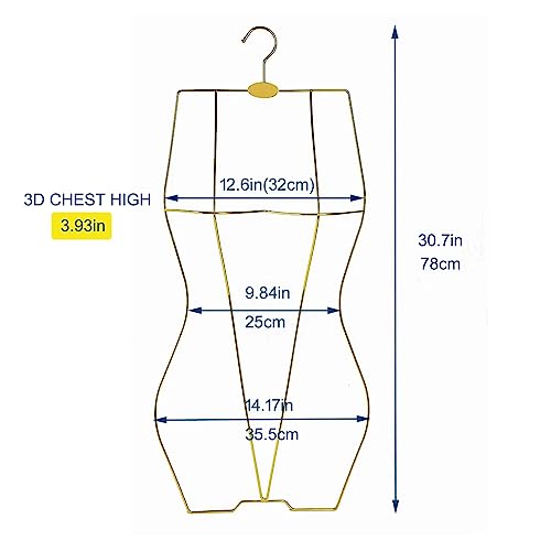 Arekuaei Bikini-Badeanzug-Kleiderbügel (Gold), 3D-Körperform, Display-Kleiderbügel für Dessous, 10 Stück