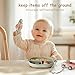 YIVEKO Baby Plates with Suction Silicone Baby Spoons Divided Baby Plates Silicone Baby Safety Toy Straps Baby Bottle Bungees Baby Feeding Set All-in-one-Sage