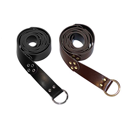 Medieval Belt Men for Renaissance Viking Tunic Shirt Blouse Accessories (One Size 190 cm Brown, Color Brown)4