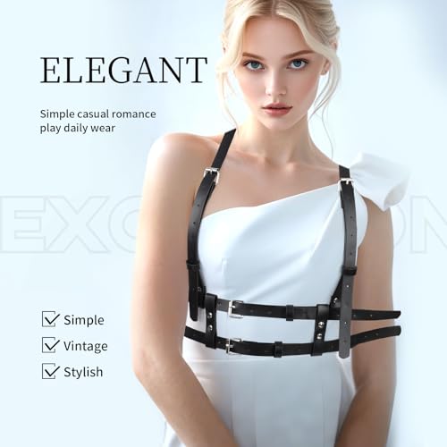 Punk Goth Women Waist Belts Black Fashion Body Chain Belt Accessory Belt Adjustable2