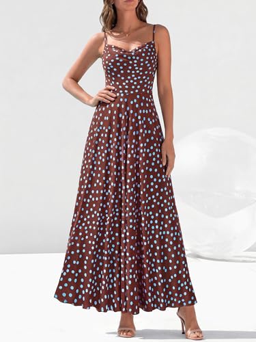 Image of BTFBM Women Summer Maxi Dresses Elegant Wedding Guest Dress | Cowl Neck,Spaghetti Strap,Mesh,Floral,A-Line,Flowy,Party,Cocktail,Homecoming,Graduation,Sundress,Prom,Beach Long Dresses