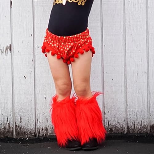 BILIKEYU Girls Fuzzy Boot Cuff Stacked Sock Sleeve Solid Color Stretch Dress Socks Cover for Birthday Wedding2