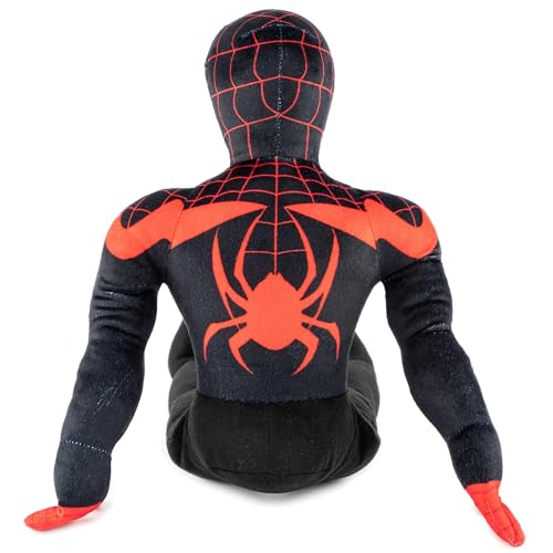 Image of Marvel Spider-Man Miles Morales Plush Pillow Buddy, Kids Character Pillow for Bedroom and Playroom, Soft Polyester Superhero Plush Toy for Naptime, Bedtime and Travel